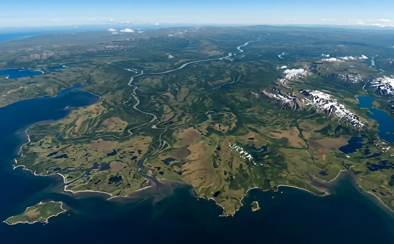 Mapa mostrando distância entre Fairbanks e a costa de Norton Bay Mapa Mostrando Distancia Entre Fairbanks E A Costa De Norton Bay